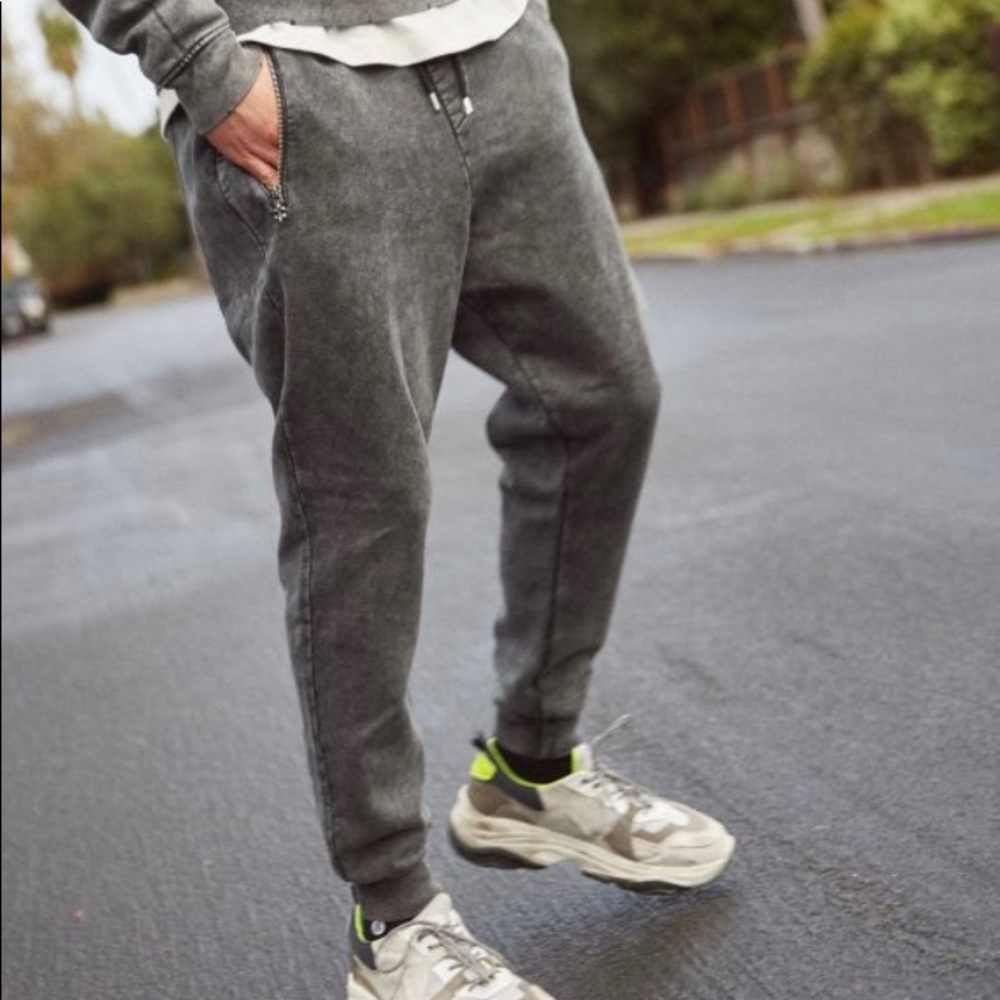 The Kooples thick faded-effect joggers zip pockets
